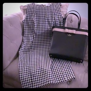 Houndstooth dress. $40. Kate Spade bag $80
